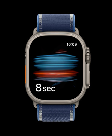 Apple Watch Ultra 3 com caixa em titânio natural, teste de oxigénio no sangue na app Saúde
